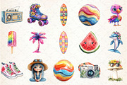Funky Summer Clipart, an Illustration by Rose Art (Thumbnail 2 of 4)