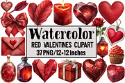 Red Valentines Clipart, an Illustration by Design Market (Thumbnail 1 of 3)