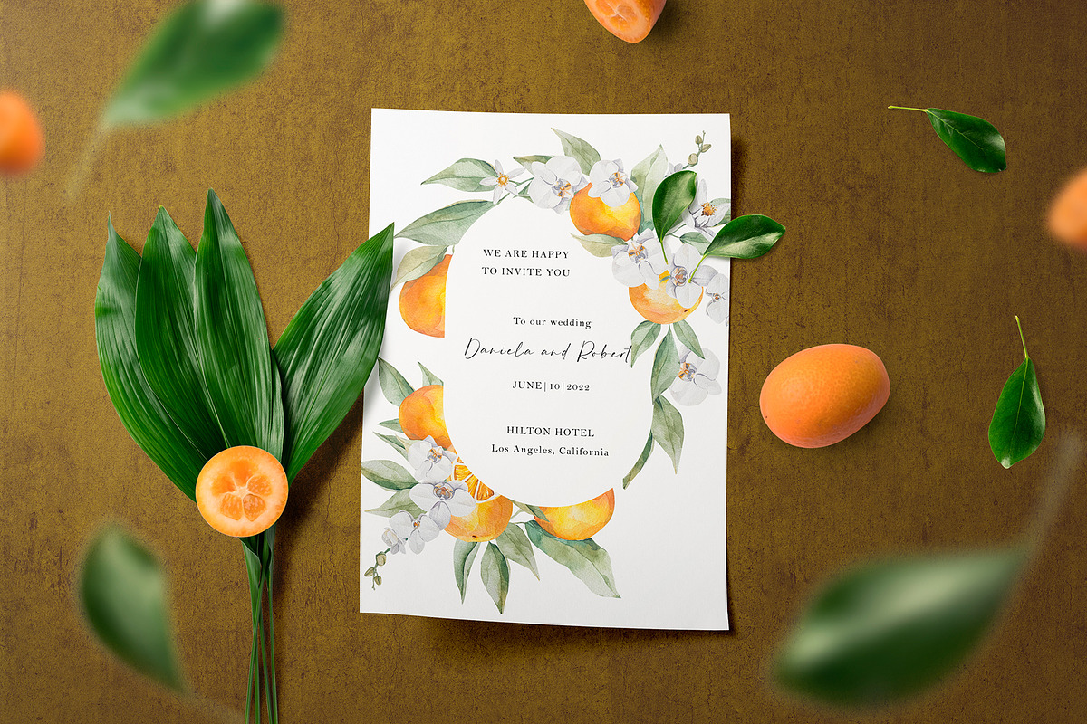 Watercolor citrus orange clipart, an Illustration by MariGraphic boutique (Photo 3 of 10)