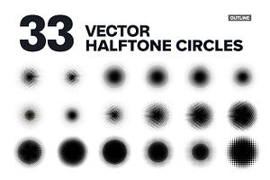 33 Halftone Circles Vector