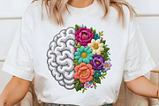 Mental Health Floral Brain Faux Yarn, an Illustration by designcity5 (Thumbnail 7 of 9)
