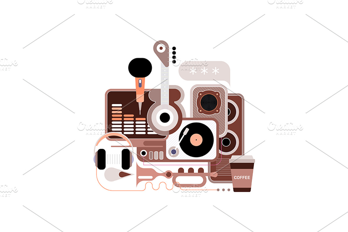 Sound Recording Studio Vector Design, an Object Illustration by danjazzia (Photo 2 of 5)