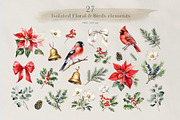 Christmas watercolor floral set, a Seasonal Illustration by Tabita's shop (Thumbnail 14 of 16)