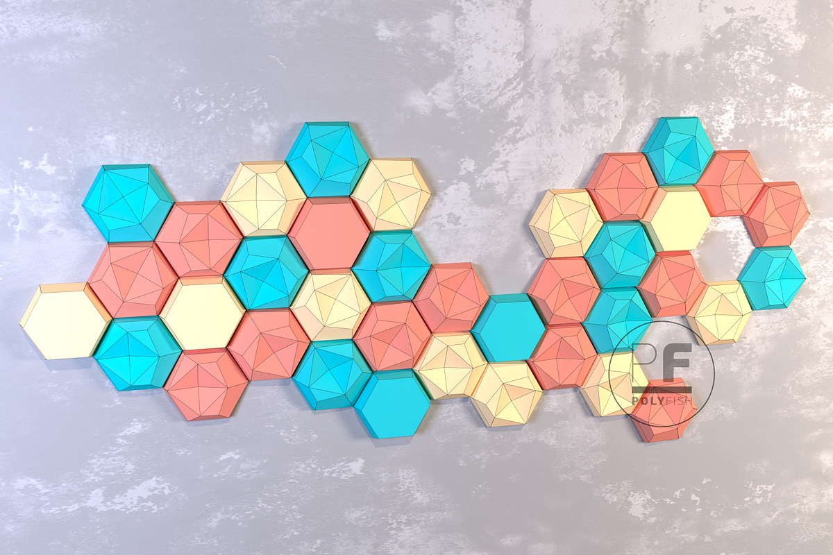 DIY Honeycomb Set 3D model template, an Object Graphic by PolyFish (Photo 2 of 13)