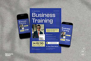 Blue Business Training Webinar Flyer, a Flyer Template by Neermana