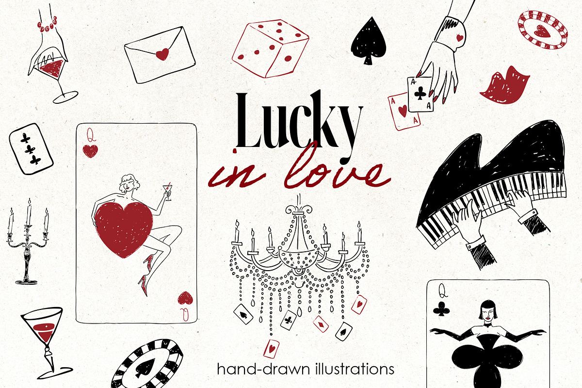 Lucky in Love-Casino Romance Clipart, an Object Illustration by Teresa Art Store (Photo 1 of 5)