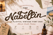 Nabellin – Playful Vintage Font Duo, a Handwritten Font by Nollev (Thumbnail 1 of 13)