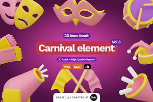 3D Carnival Element Icon Vol 3