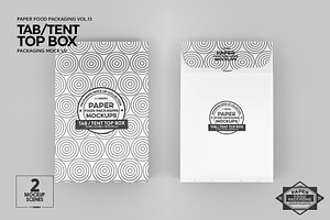 Tab Tent Top Box Packaging Mockup