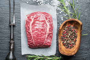 The top blade steak or beef steak, a Food & Drink Photo by Volff