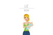 Mom & Baby Portrait Clip Art, a Person Illustration by Lauren Lesley Studio (Thumbnail 14 of 33)