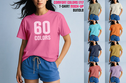 Comfort Colors T-Shirt Mockup Bundle, a Shirt Mockup by Rymden_Fl