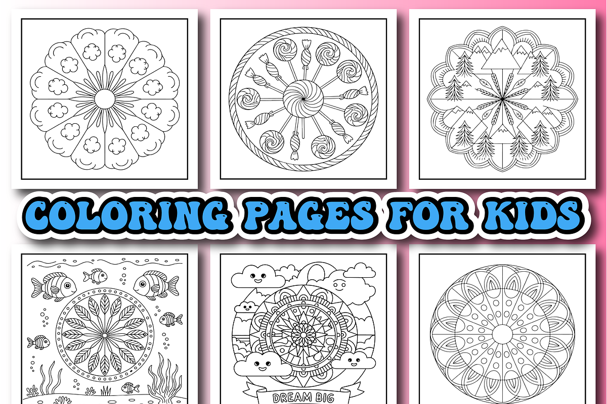 Bold and Easy Mandala Coloring Pages, a Decorative Illustration by Printable Design Store (Photo 3 of 4)