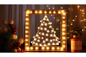 captures christmas light photo frame, a Background Photo by pikepicture