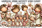 Whimsical Spring Nativity Scene Clip, an Illustration by OK Design (Thumbnail 1 of 6)