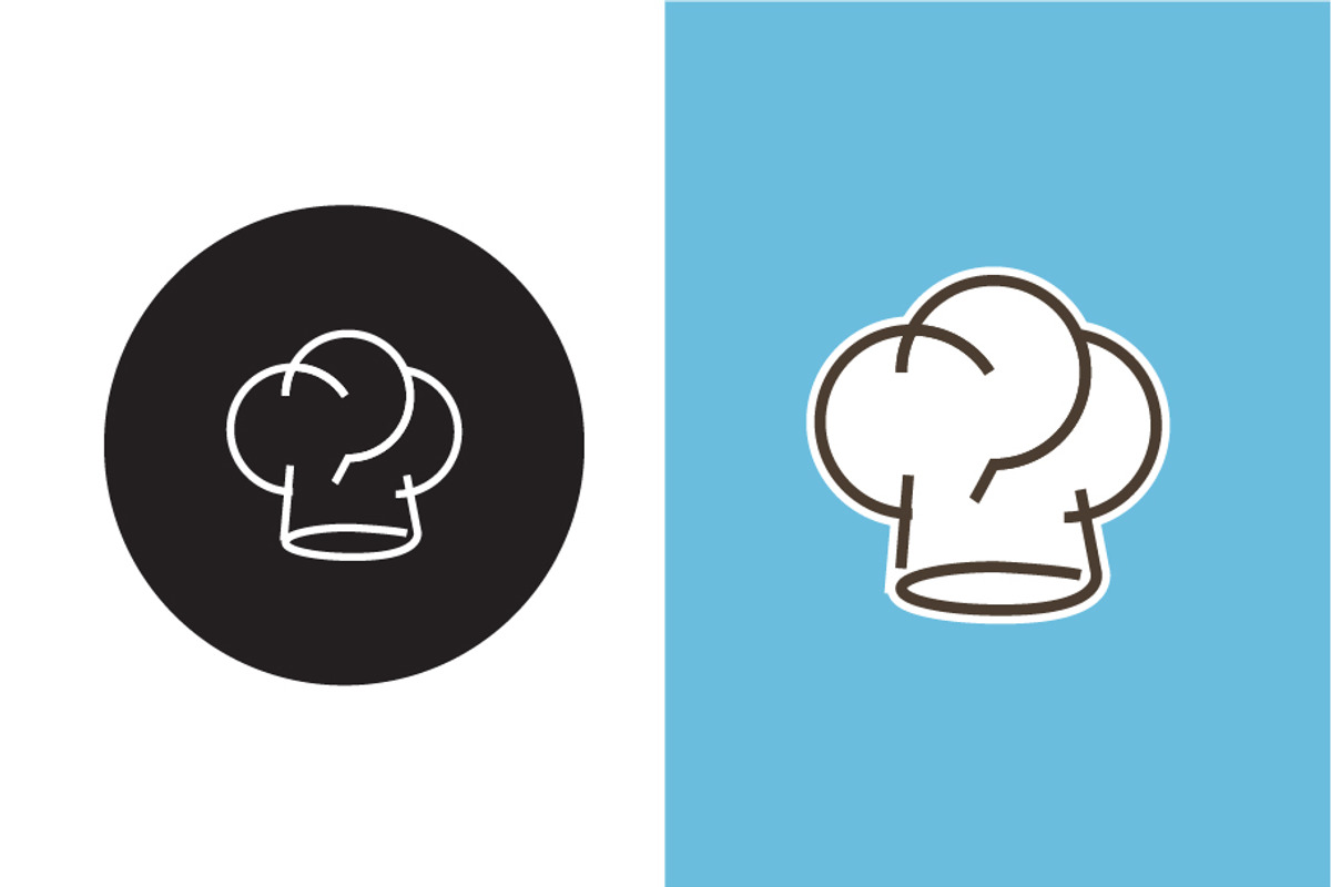 Chef Hat Icon Isolated on Blue Black, a Graphic by Logoworks