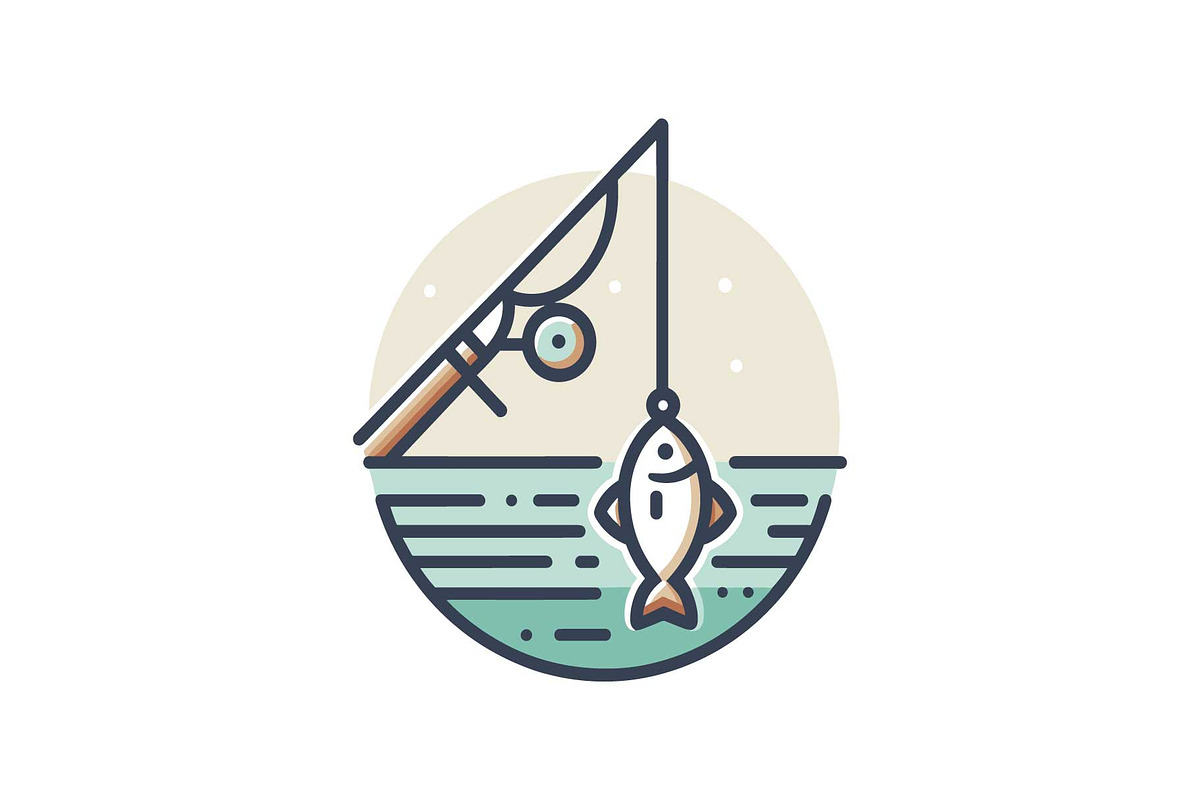 Minimal Fishing Rod Icon Vector Set, an Object Graphic by yasushie (Photo 4 of 16)