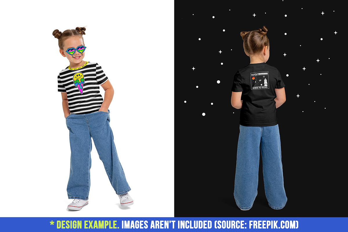 Realistic Kids Girl T-Shirt Mockups, a Shirt Mockup by Hi, Mock-Up! (Photo 10 of 13)
