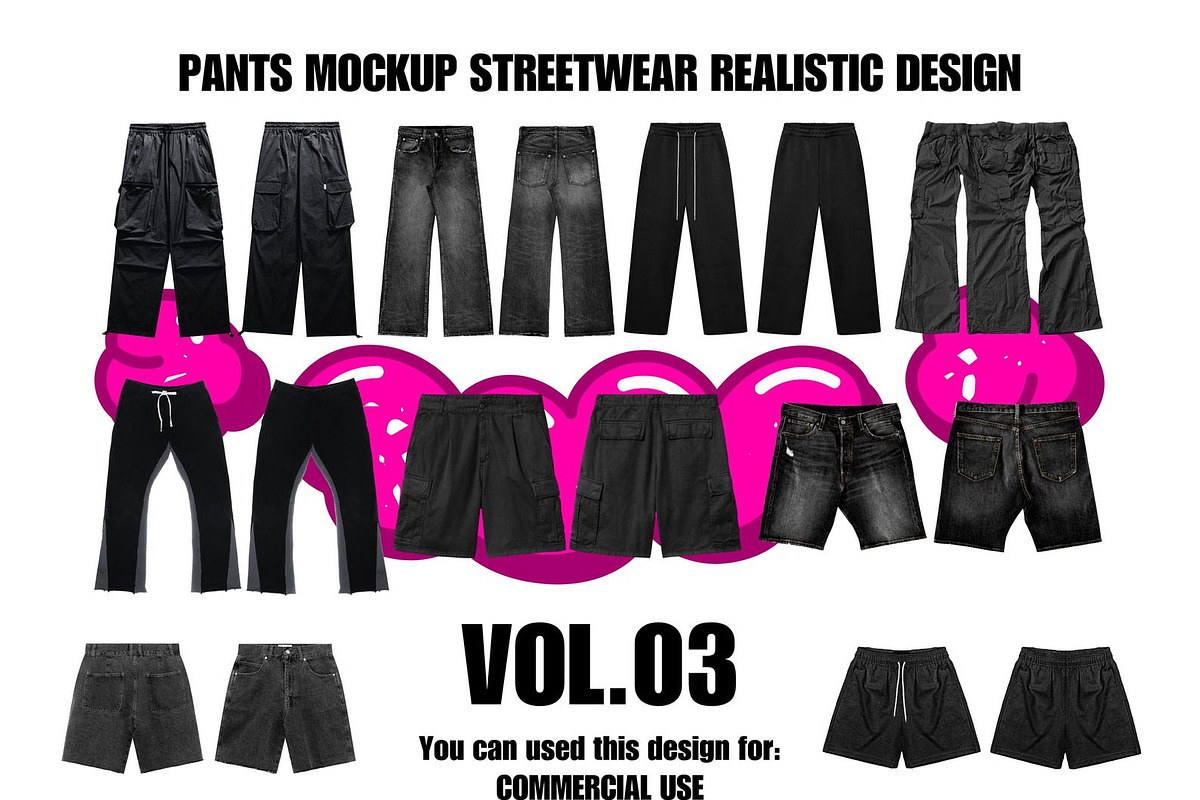 Pants Streetwear Mockup Pack, a Bottom Mockup by NYCTHOPILIA STUDIO (Photo 1 of 8)