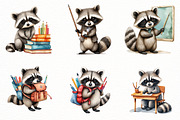 Back to School Raccoon Clipart, a Seasonal Illustration by Designworld (Thumbnail 2 of 11)
