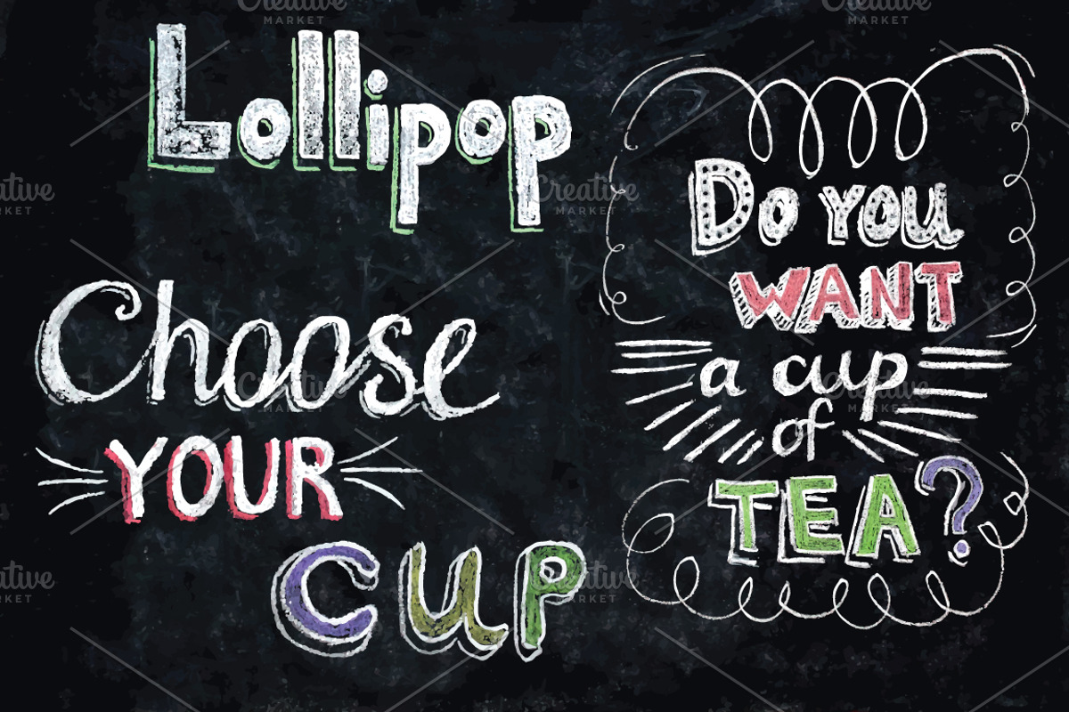 Chalk hand drawn illustrations, an Object Graphic by tamara.comotomka (Photo 4 of 4)