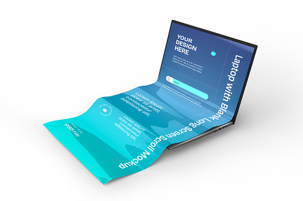 Laptop Long Scroll Mockup Template, a Product Mockup by graphypix