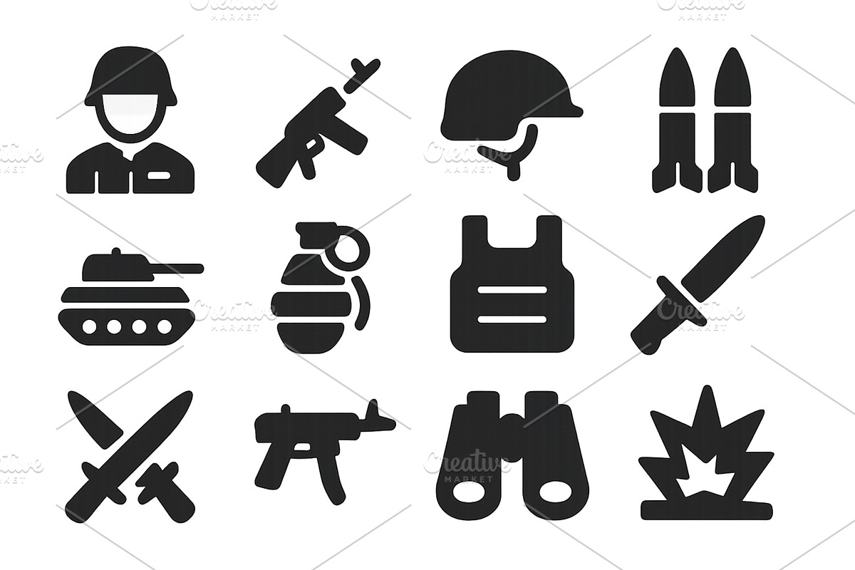 Military symbols and icons, an Object Illustration by ZinetroN