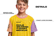 Child Wearing T-Shirt PSD Mockup, a Shirt Mockup by easy.way (Thumbnail 2 of 6)