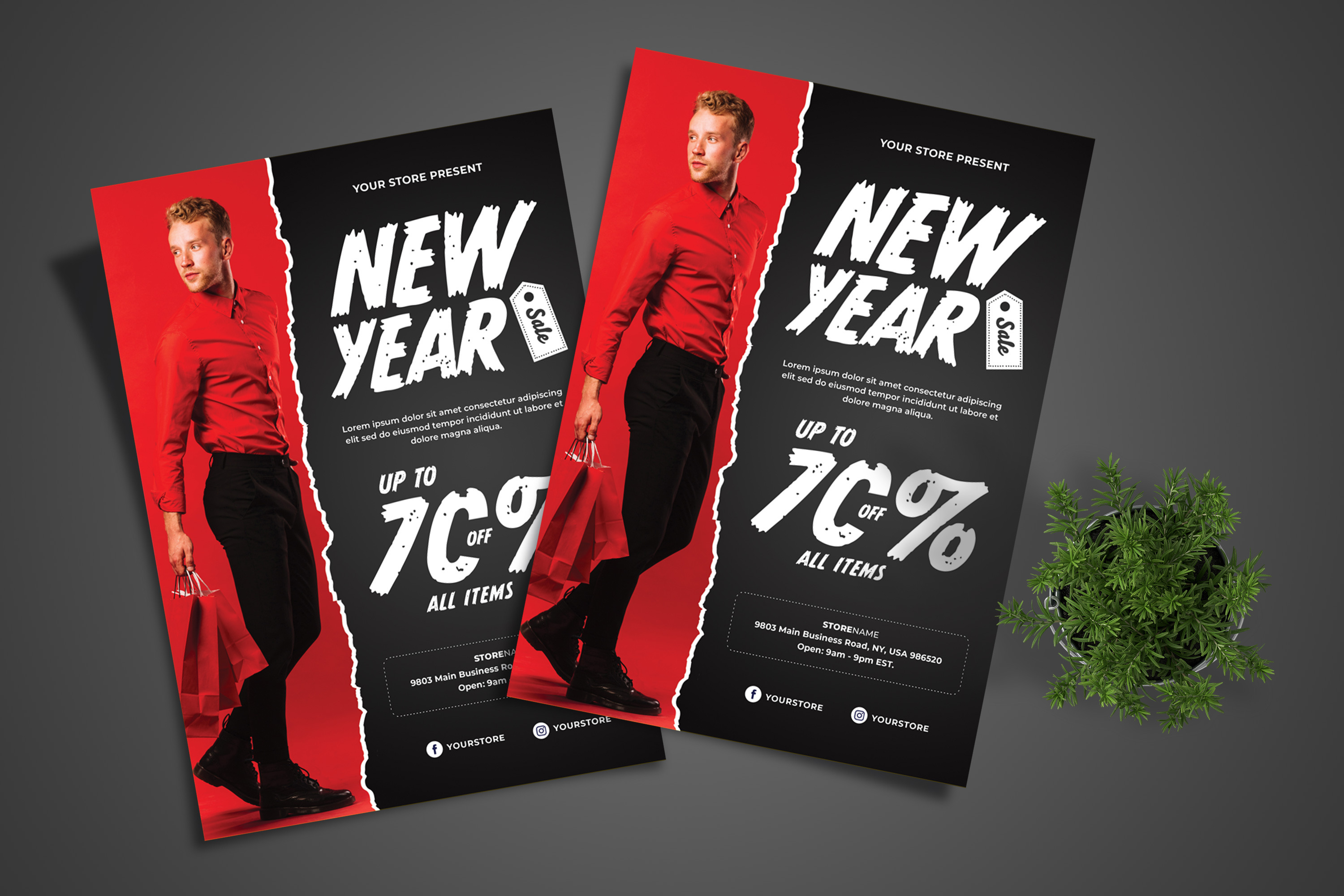 New Year Sale Flyer by Boostock  Creative Market