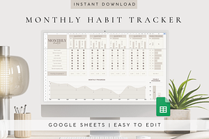 Digital Monthly Habit Tracker