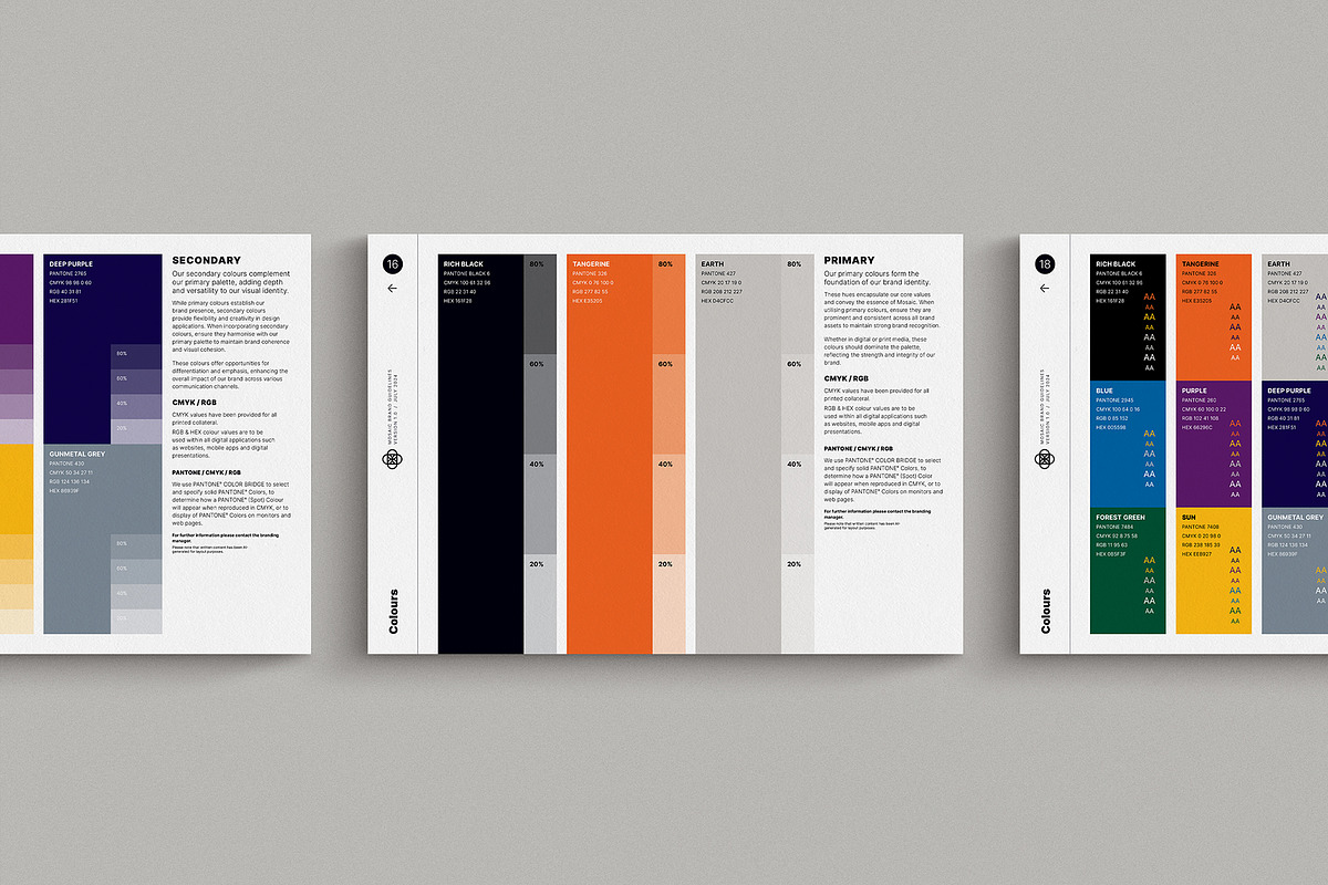 Mosaic Brand Guidelines Template, a Templates & Theme by Crafted by AKD (Photo 4 of 14)