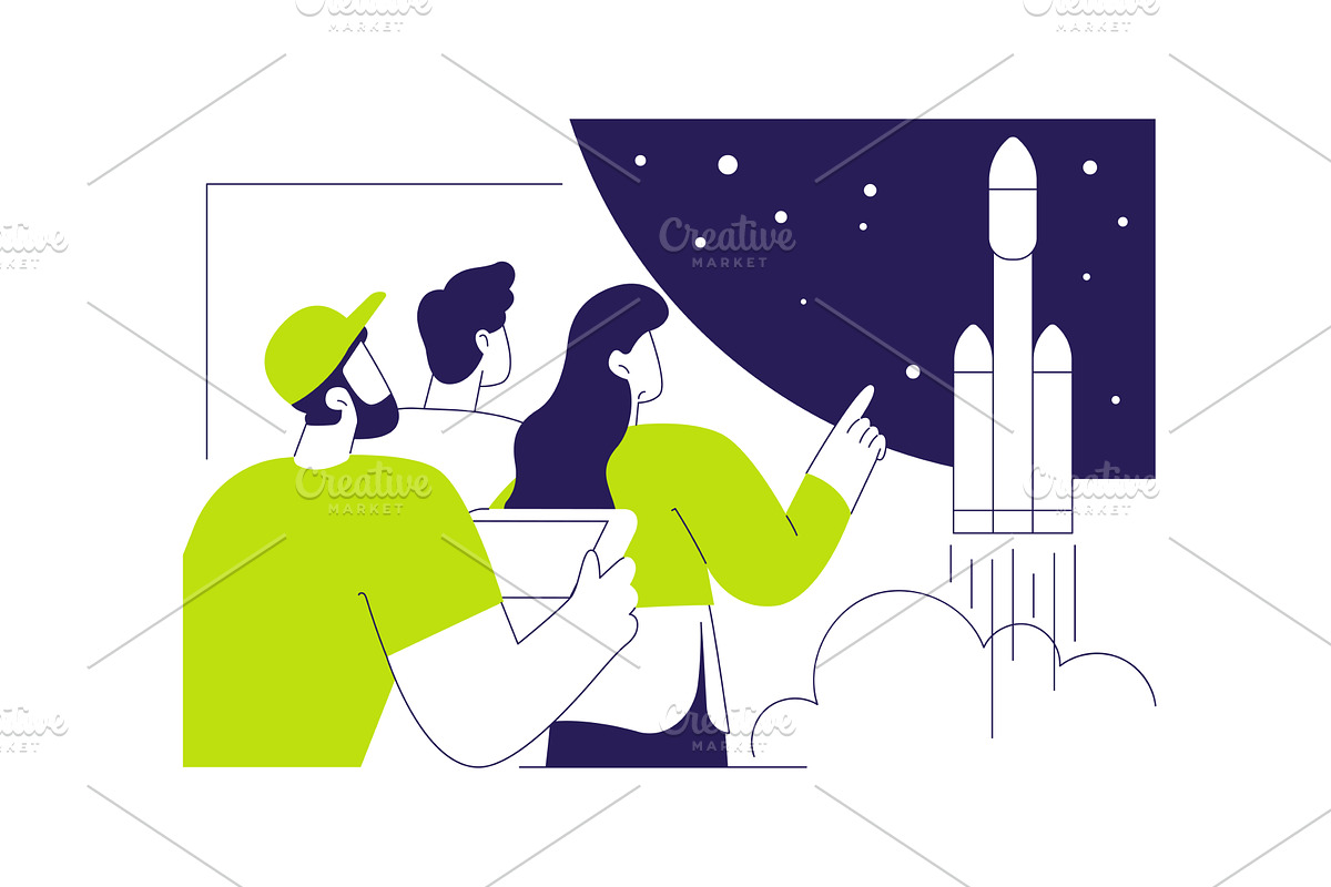 Satellite launch abstract concept, an Illustration by Visual Generation