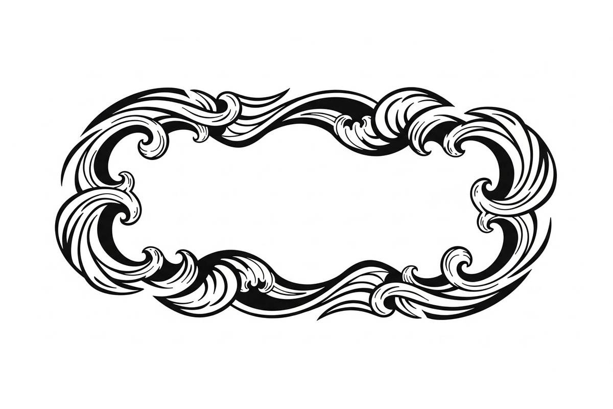 Vintage Wave Ornament Frame Bundle, an Illustration by Designer_Momina (Photo 7 of 51)