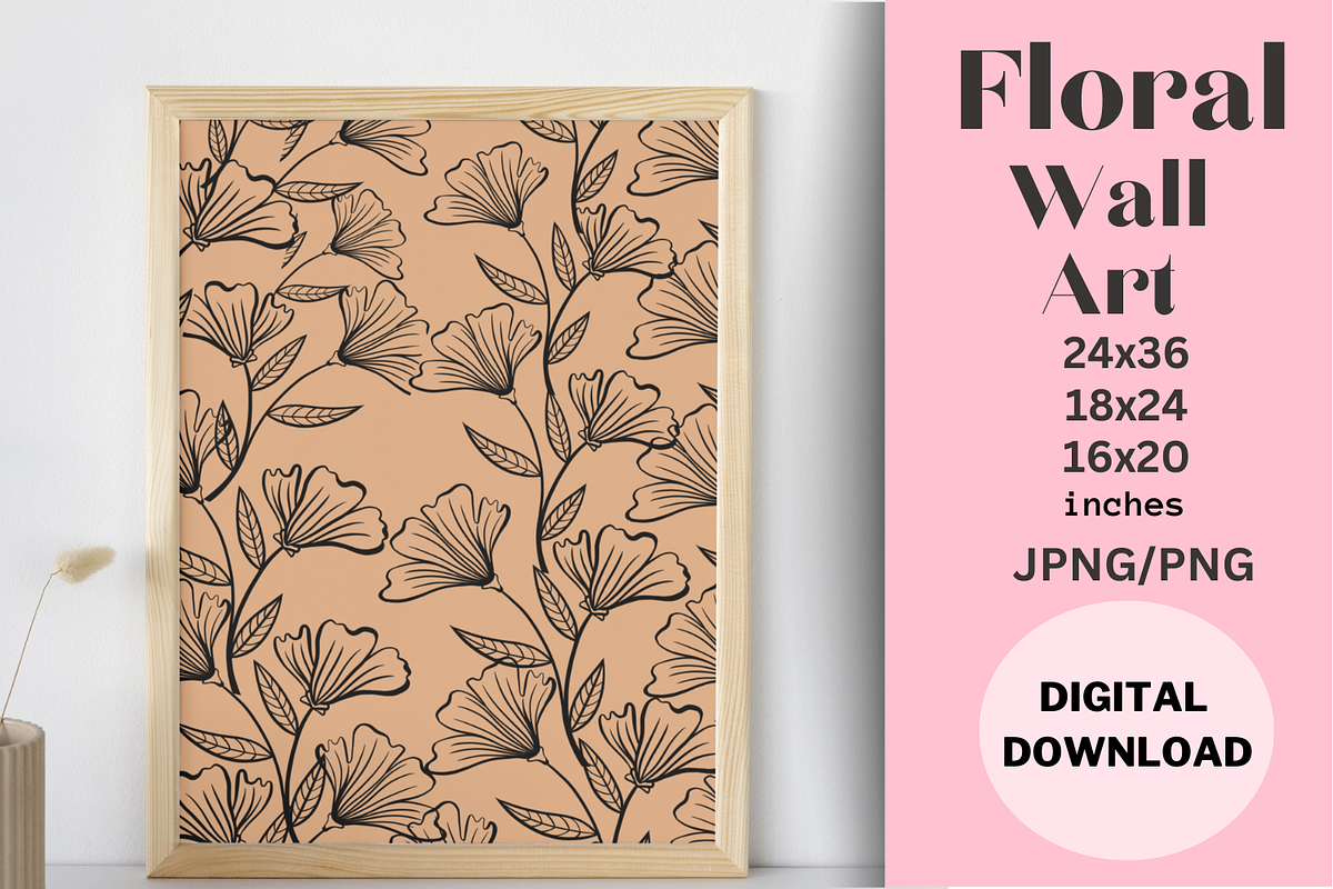 Floral Wall Art Wall Art Packs, a Poster Template by SWINA STUDIO (Photo 1 of 3)