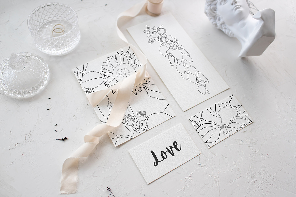 Flowers Line Arts Clipart, an Illustration by natalisart (Photo 4 of 11)