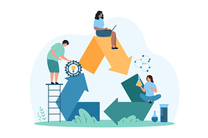 Sustainable recycling strategy plan, an Object Illustration by Flashvector