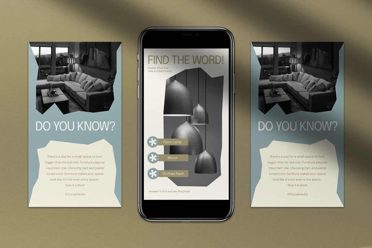 Blue Shape Furniture Instagram Pack, a Social Media Template by graphicook (Photo 5 of 5)
