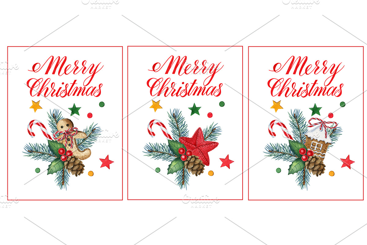 Christmas set, a Decorative Illustration by Watercolor life (Photo 2 of 4)