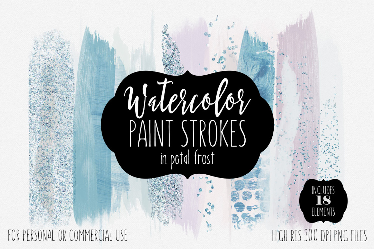 Petal Frost Watercolor Paint Strokes, a Texture Graphic by ClipartBrat Graphics (Photo 1 of 2)