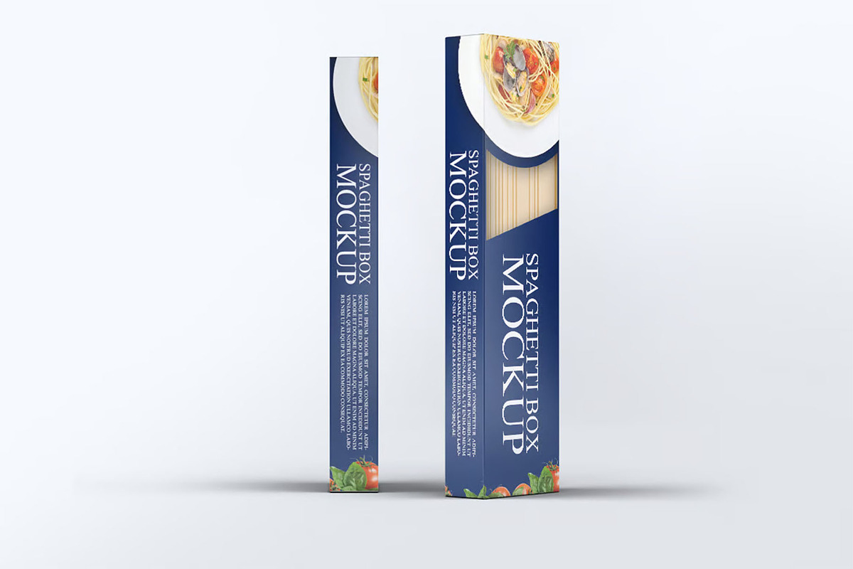 Spaghetti Box Mock-up, a Product Mockup by DesignRushMarket (Photo 4 of 6)