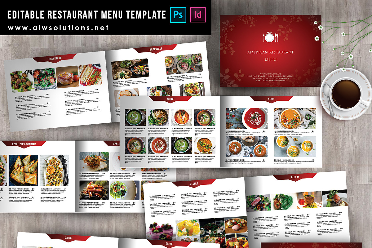minimal restaurant Menu ID38, a Magazine Template by AIW SOLUTIONS (Photo 1 of 9)