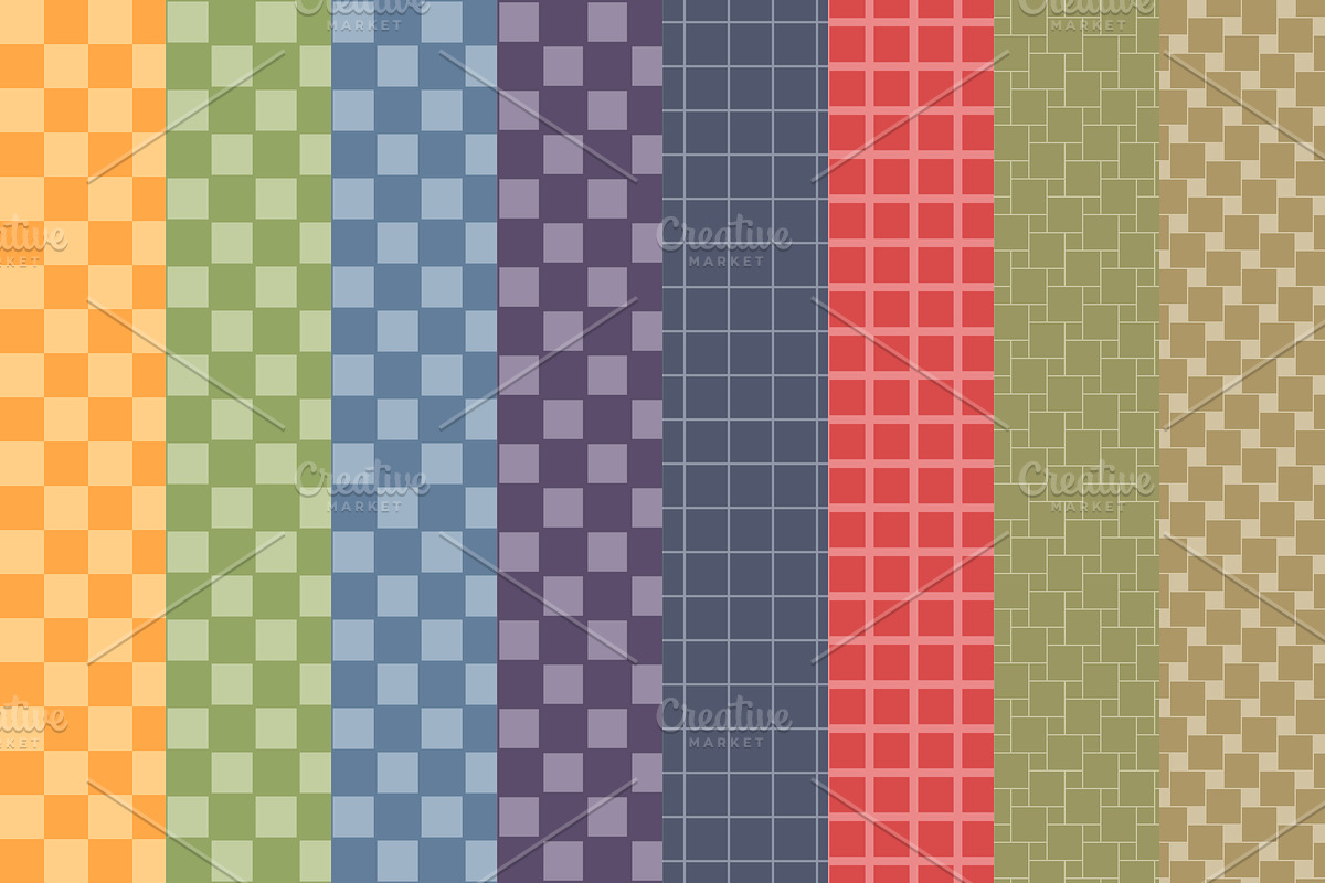 Retro Square Patterns Pack, a Pattern Graphic by Mark Borbely (Photo 2 of 4)
