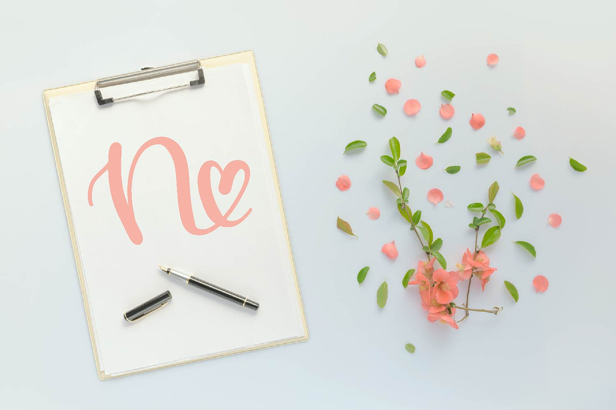 Heart Monogram Font - Hand Lettered preview 2