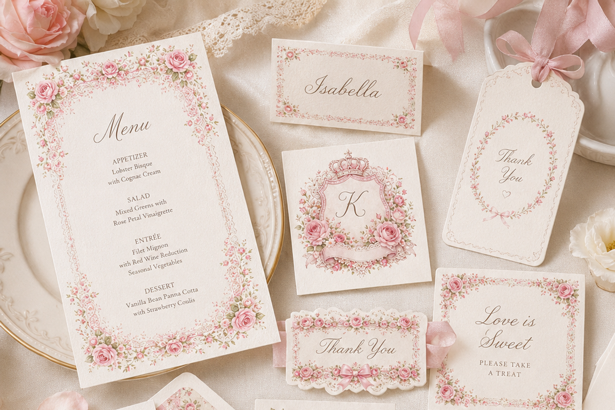 Pink Rose Watercolor frames, a Decorative Illustration by HeavensStar (Photo 3 of 7)