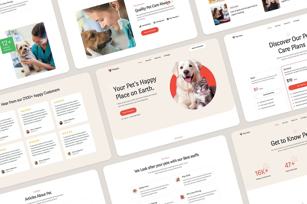Petopia - Pet Care Figma Template, an UI Kit Template by FinestDevs (Photo 8 of 8)
