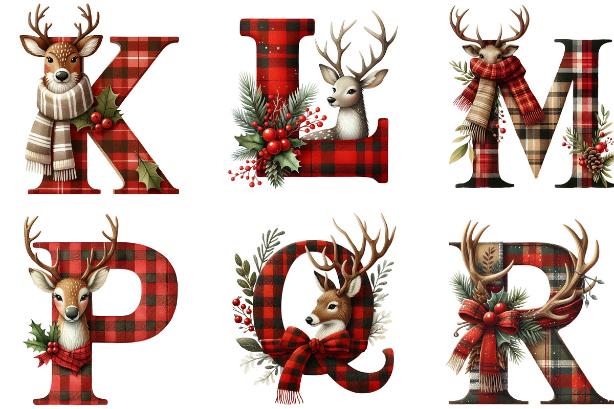 Christmas Alphabet Monogram, an Illustration by Designking (Photo 3 of 5)
