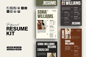 Professional Resume Kit Template, a Resume Template by DesignCrest