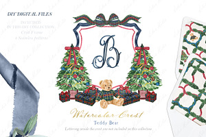 Teddy Bear Christmas Crest