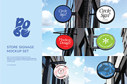 STORE HANGING SIGNAGE MOCKUP, an Advertising Mockup by DOBE Studio (Thumbnail 2 of 14)