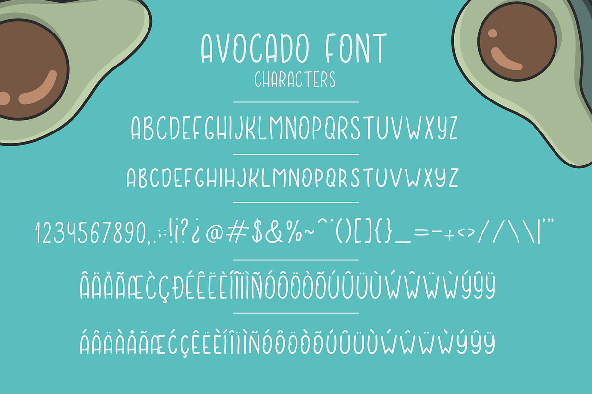Avocado font preview 2